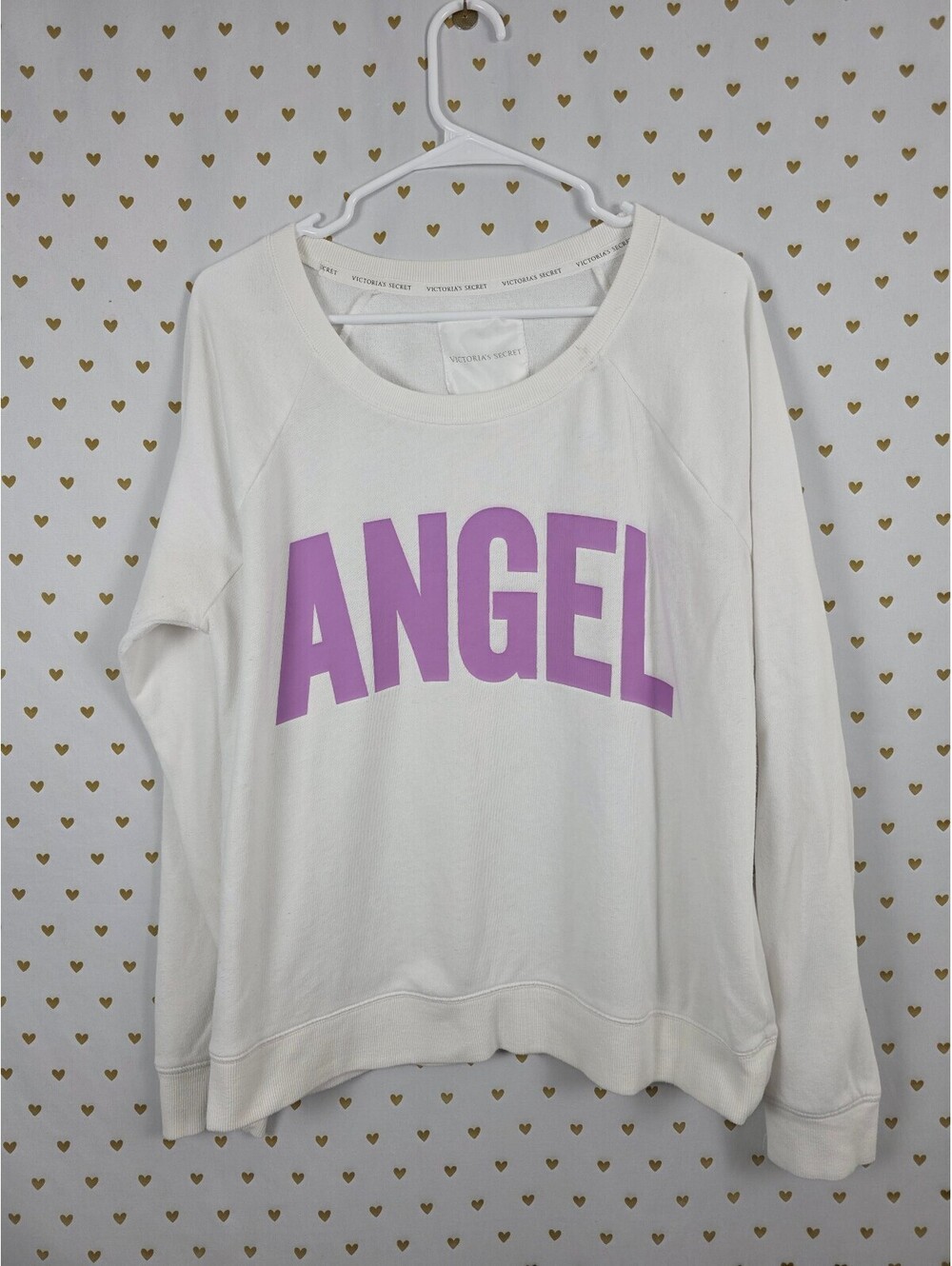 Victorias Secret ANGEL Crew Sweater Super Soft White Large